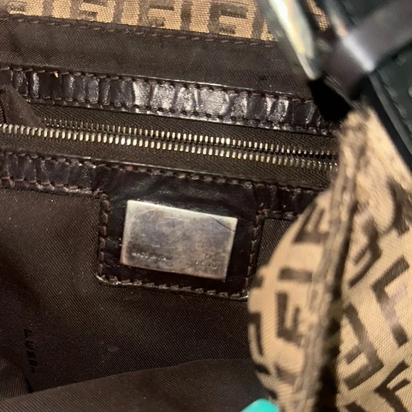 Authentic FENDI Zucchino Canvas Mamma Baguette Shoulder vintage - Picture 4 of 7